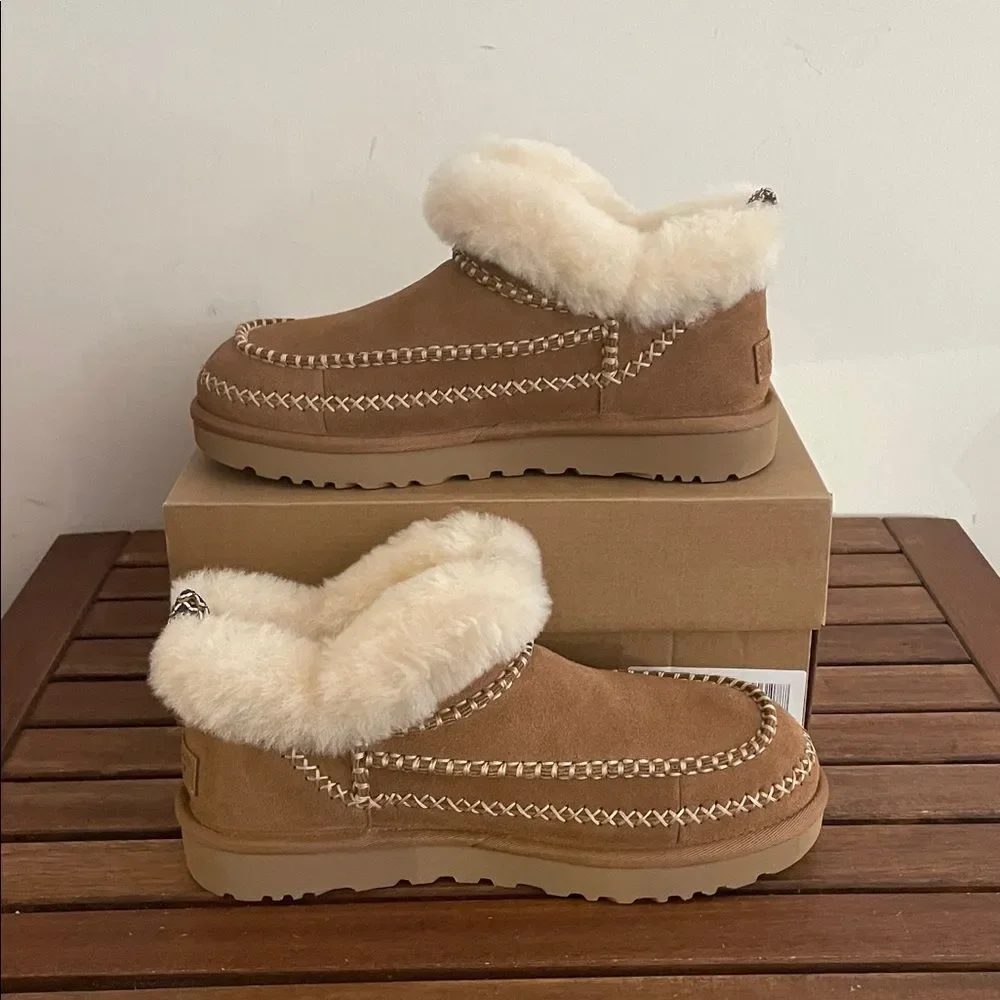 UGG Classic Ultra Mini Alpine Booties Chestnut USA Women Size 6/UK 4/EU 37 - Picture 2 of 8